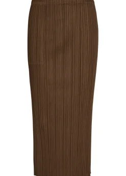 Pleated woven midi skirt
