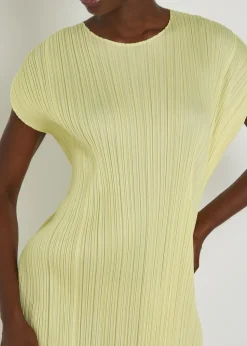 Pleated woven mini dress
