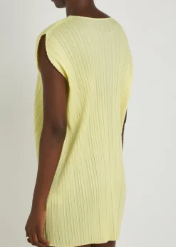 Pleated woven mini dress