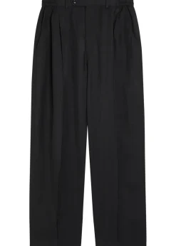 Pleated woven suit trousers