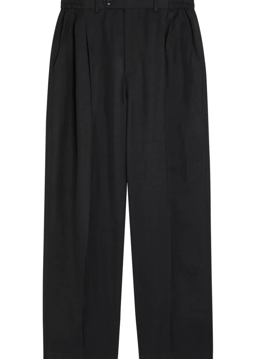 Pleated woven suit trousers