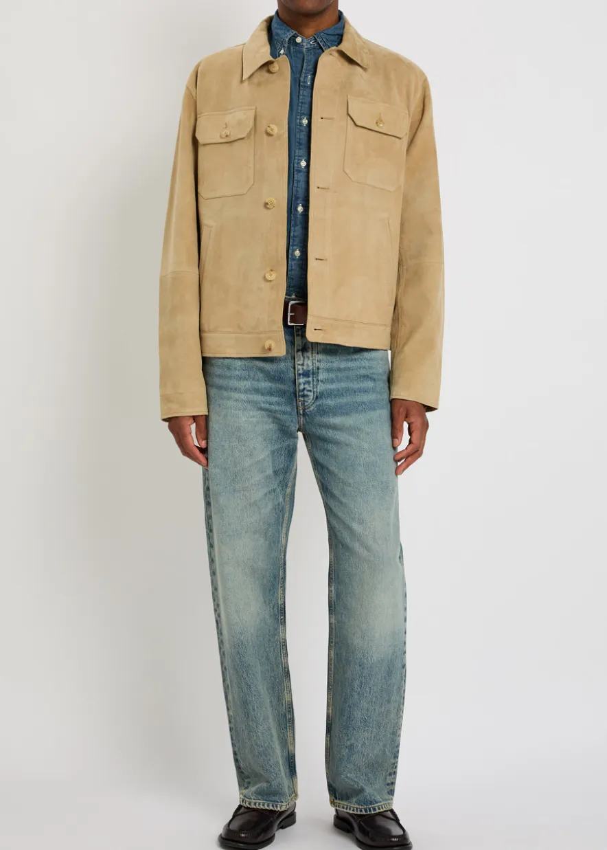 Pocket suede overshirt