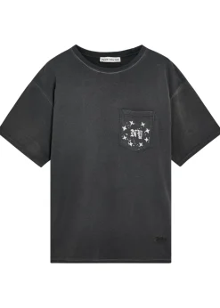 Pocket Washed printed cotton T-shirt