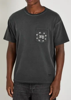 Pocket Washed printed cotton T-shirt