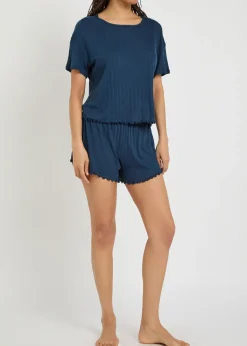 Pointelle-knit shorts