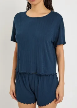 Pointelle-knit T-shirt