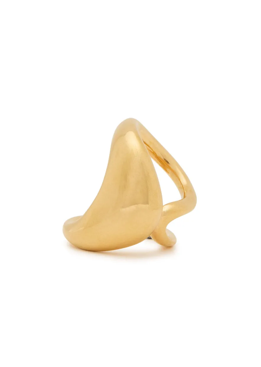 Point sculpted brass ring