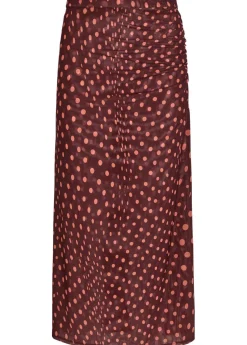 Polka dot mesh midi skirt