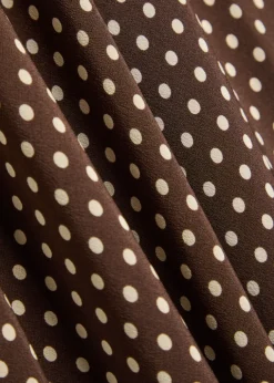 Polka dot silk midi dress