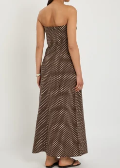 Polka dot silk midi dress