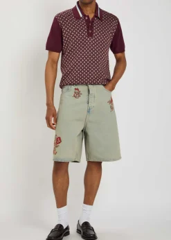 Polo Maille Jacquard Cravate patterned cotton-blend polo shirt