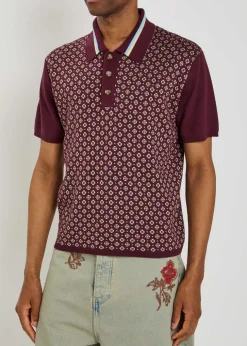 Polo Maille Jacquard Cravate patterned cotton-blend polo shirt