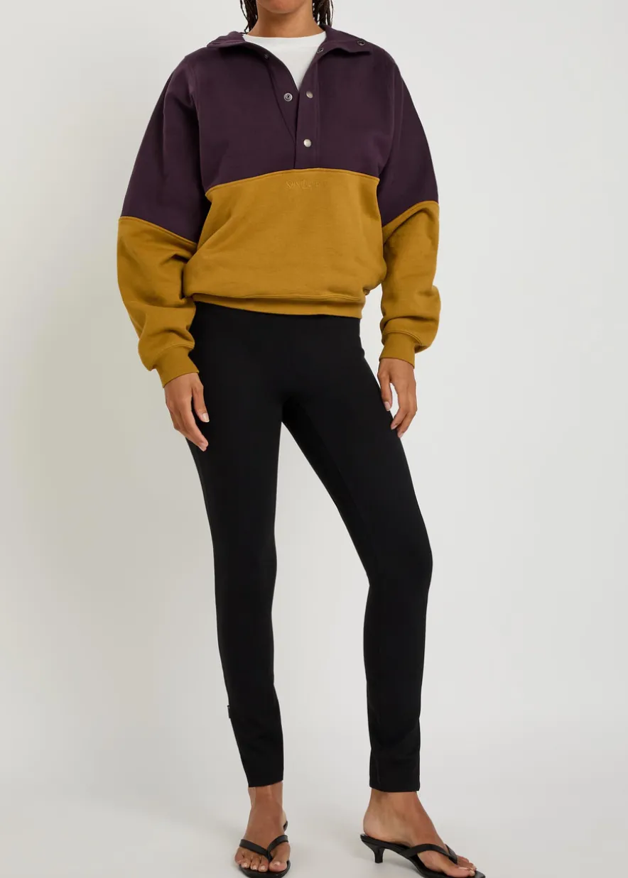 Ponte zip-cuff stretch-jersey leggings