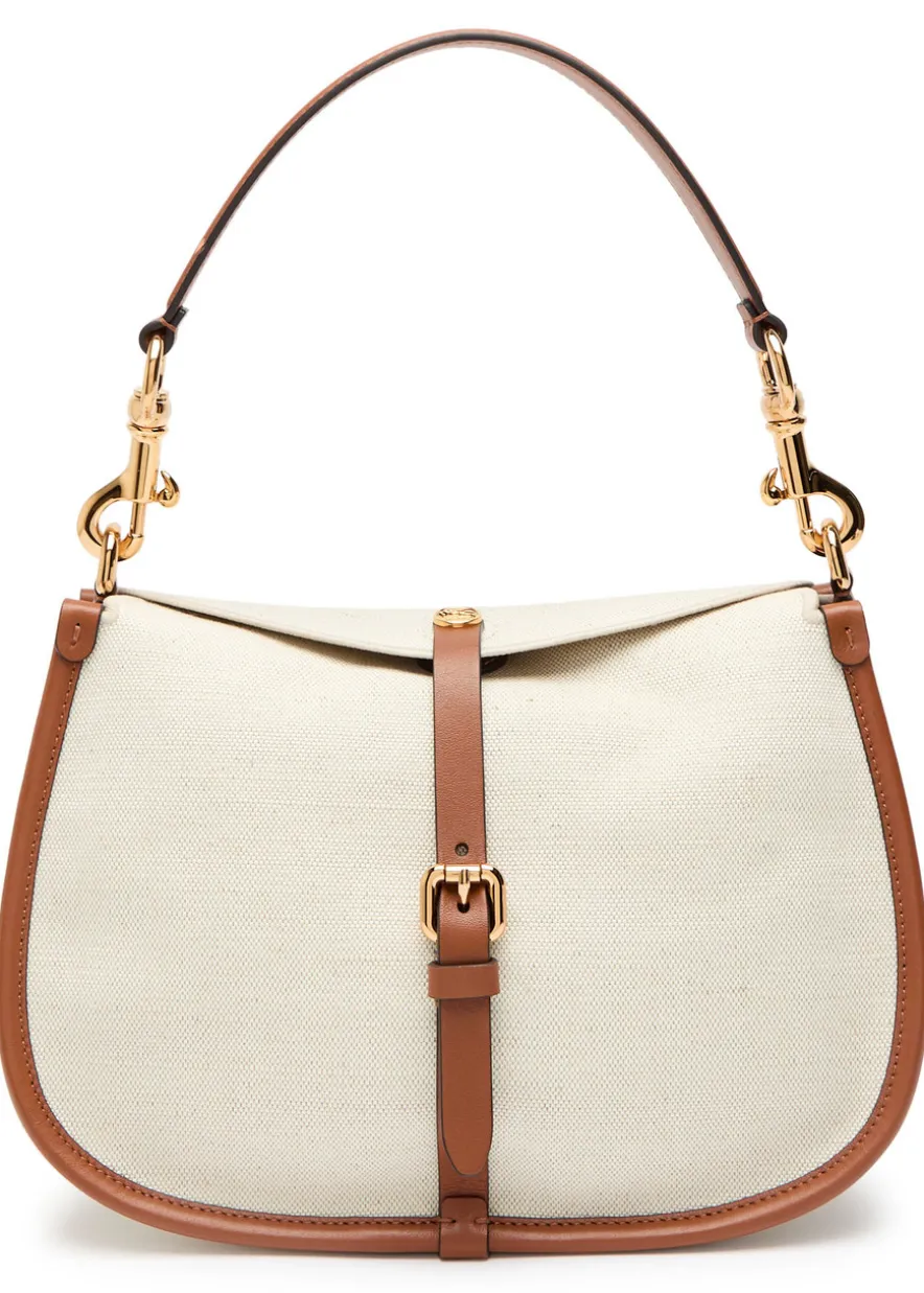 Pony canvas and leather cross-body bag