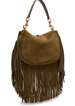 Pony medium fringed suede cross-body bag