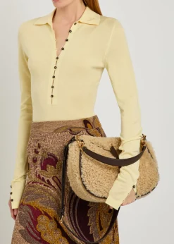 Pony shearling cross-body bag