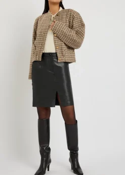Popeye leather knee-length skirt