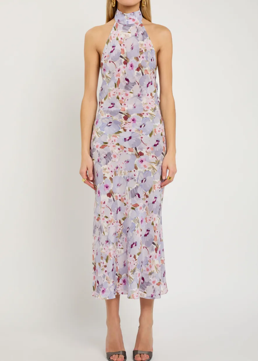 Poppy floral-print silk midi dress