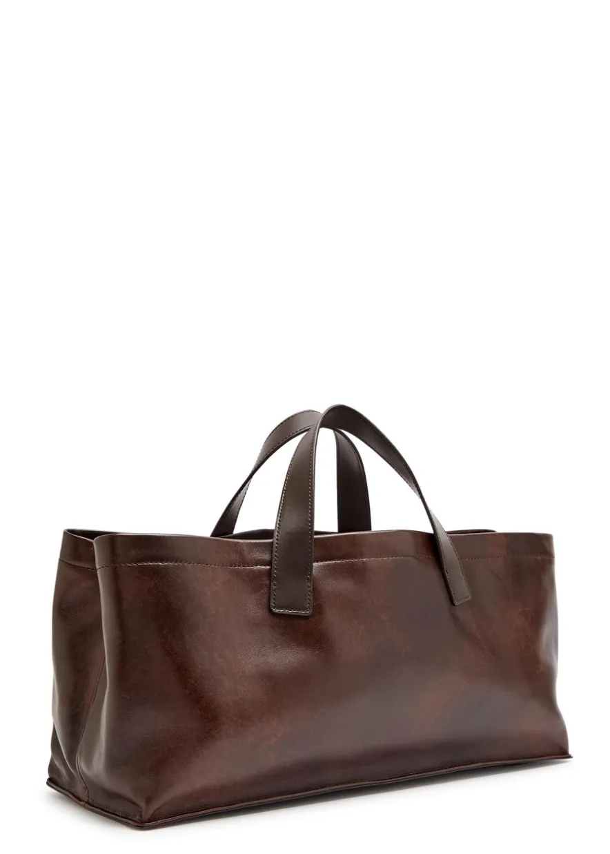 Port leather tote