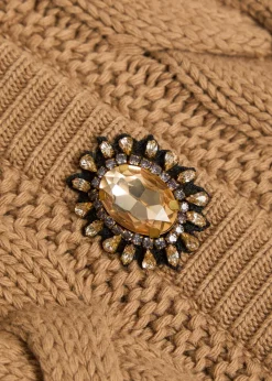 Portrait crystal-embellished wool-blend cardigan
