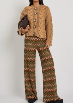 Portrait crystal-embellished wool-blend cardigan