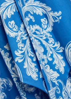 Posie printed belted cotton maxi shirt dress