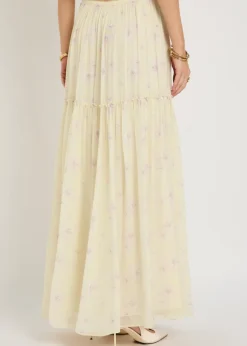 Positano floral-print georgette maxi skirt
