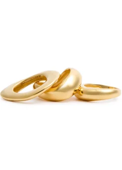 Post-Capital 14kt gold-plated rings - set of three