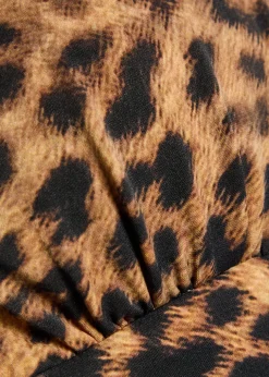 Prague leopard-print strapless bikini top