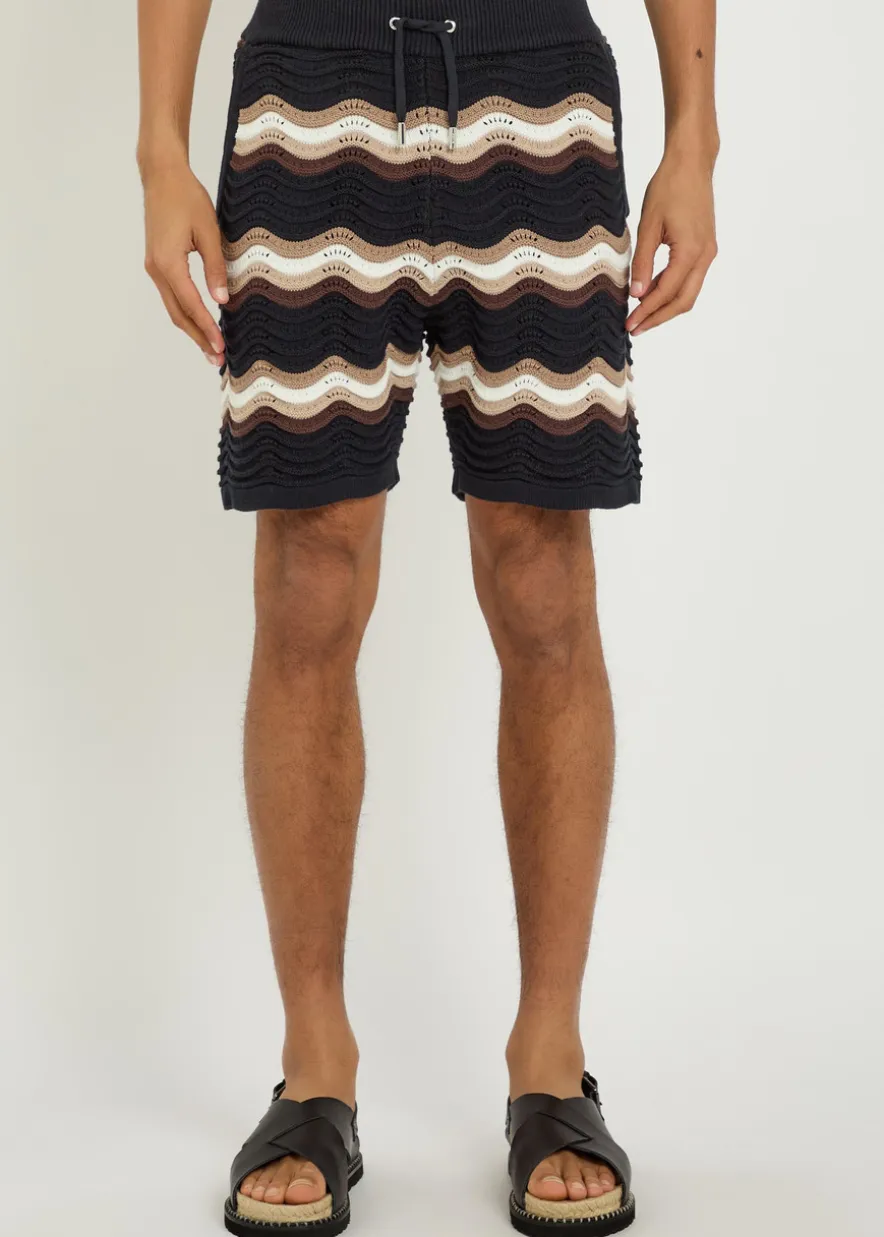 Primavera wavy crochet cotton shorts