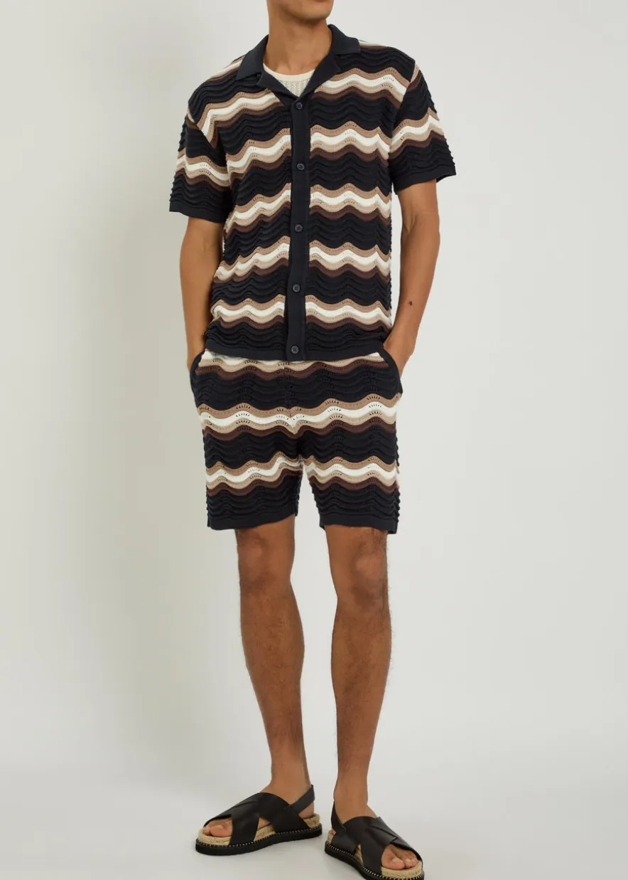 Primavera wavy crochet cotton shorts