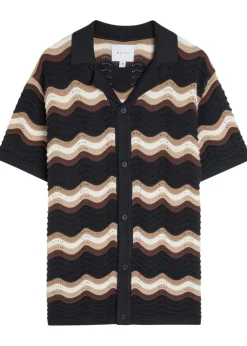 Primavera wavy crochet cotton shirt