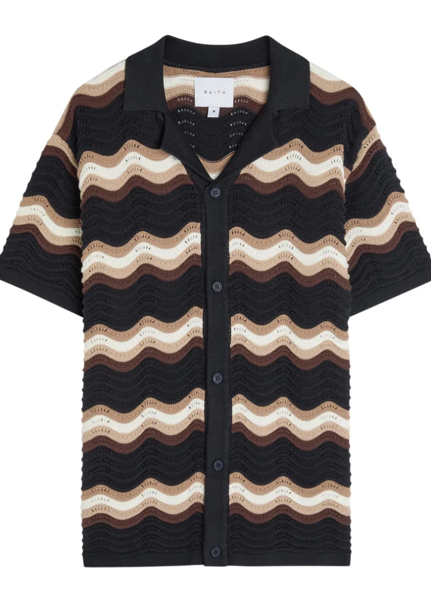 Primavera wavy crochet cotton shirt