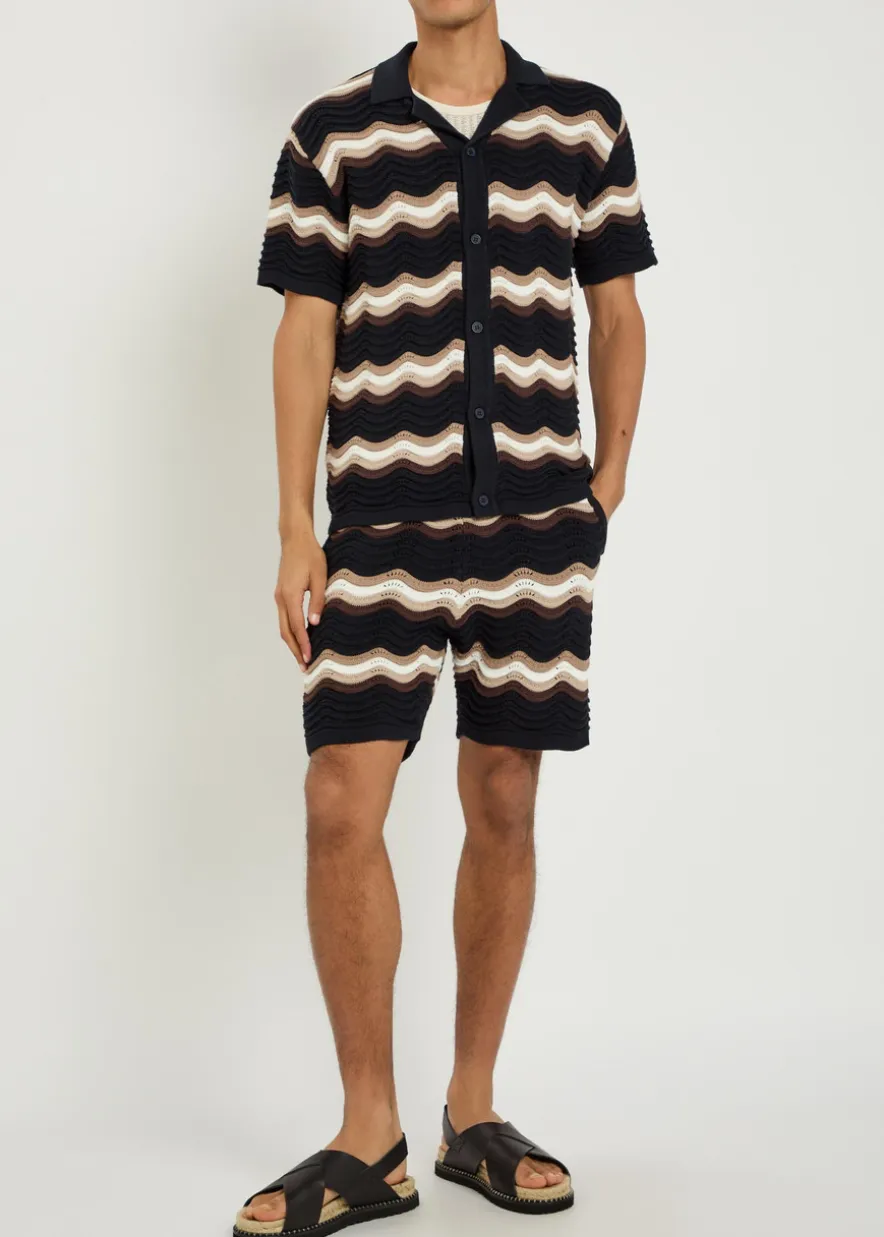 Primavera wavy crochet cotton shirt