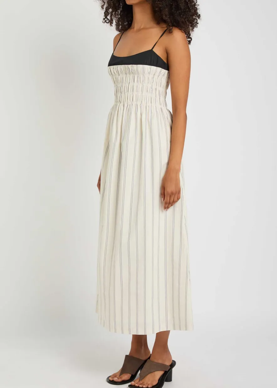 Primrose striped cotton midi dress