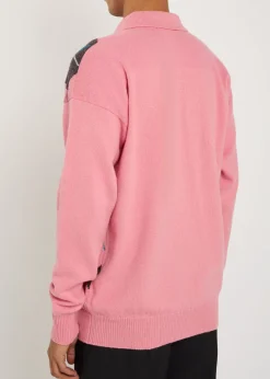Pringle argyle wool polo jumper