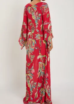 Printed chiffon maxi cover-up dress