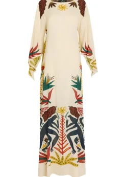 Printed chiffon maxi cover-up dress