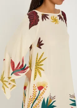 Printed chiffon maxi cover-up dress