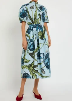 Printed cotton-poplin blouse
