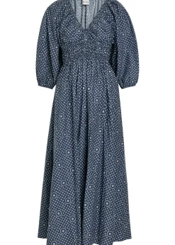 Printed cotton-poplin midi dress