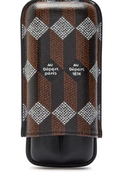 Printed double leather cigar case