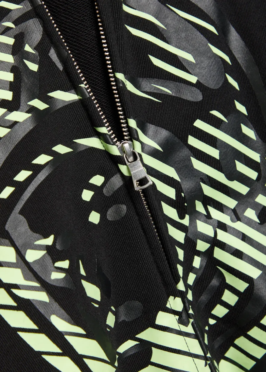 Printed hooded cotton sweatshirt