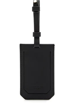 Printed leather luggage tag