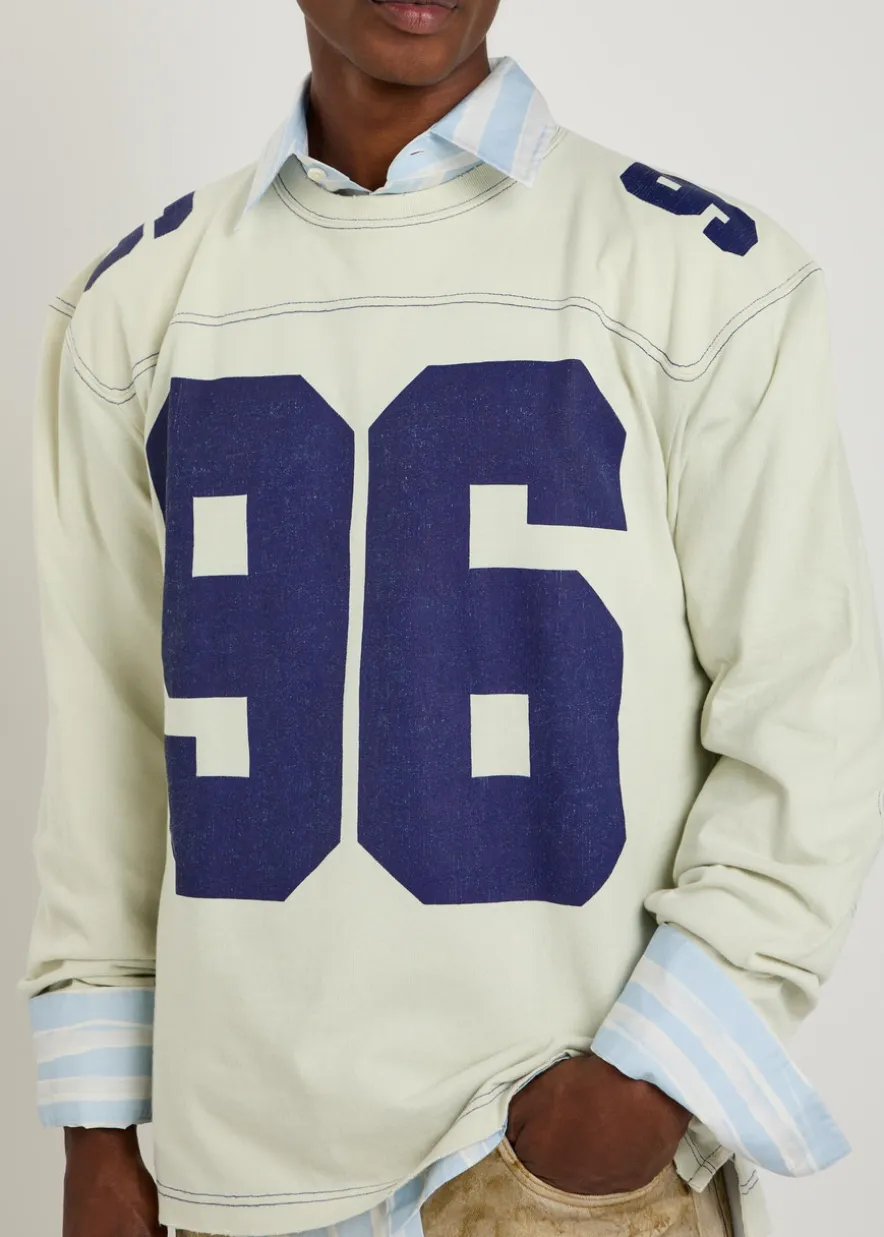 Printed long-sleeve cotton T-shirt
