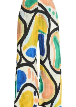 Printed pleated woven cropped trousers