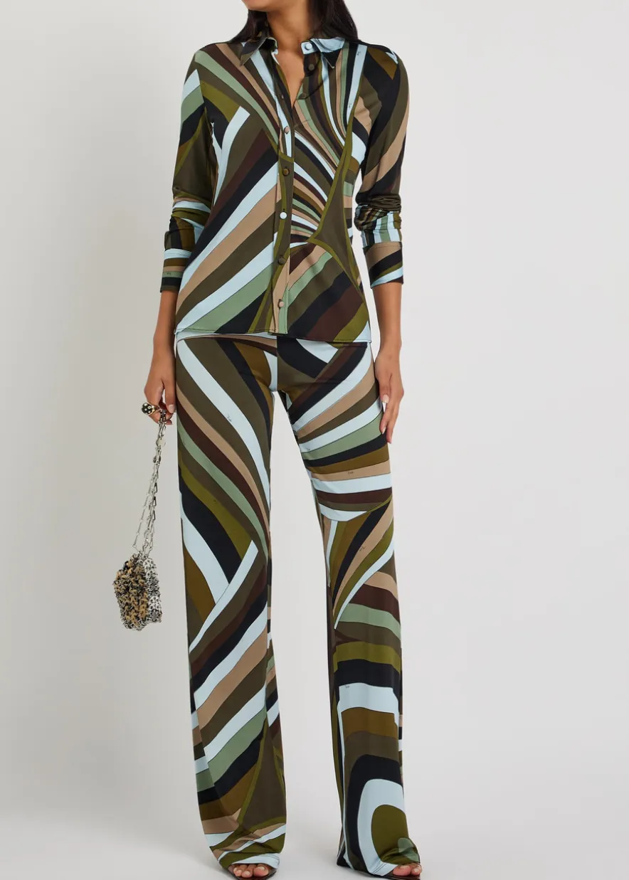 Printed satin-jersey shirt