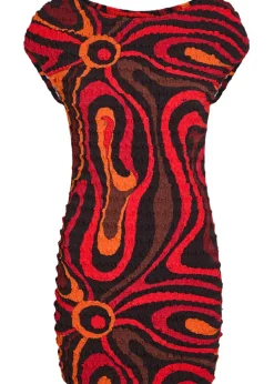 Printed seersucker mini dress