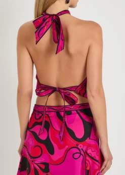 Printed silk top