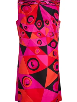 Printed silk-twill mini dress